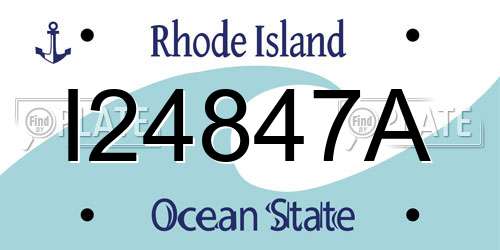 I24847A Rhode Island License Plate