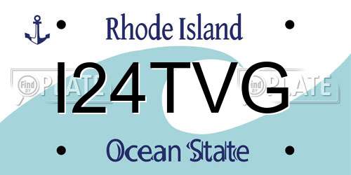I24TVG Rhode Island License Plate