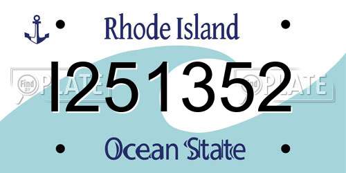 I251352 Rhode Island License Plate