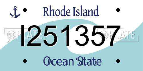 I251357 Rhode Island License Plate