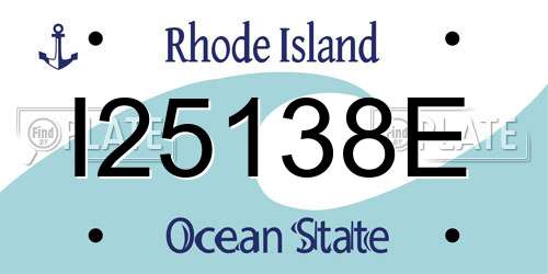 I25138E Rhode Island License Plate