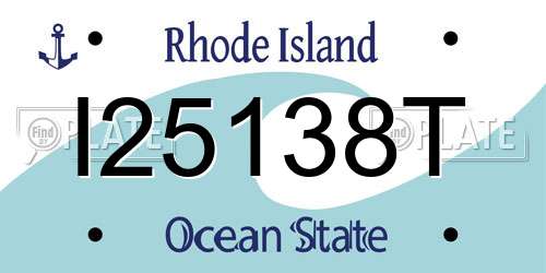 I25138T Rhode Island License Plate