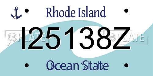I25138Z Rhode Island License Plate