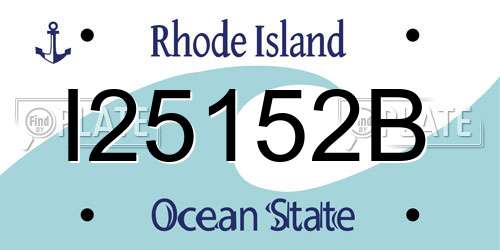 I25152B Rhode Island License Plate