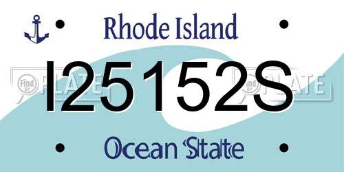 I25152S Rhode Island License Plate