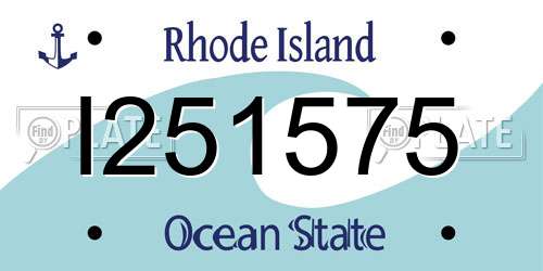 I251575 Rhode Island License Plate