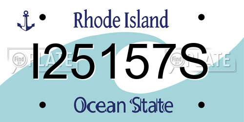 I25157S Rhode Island License Plate