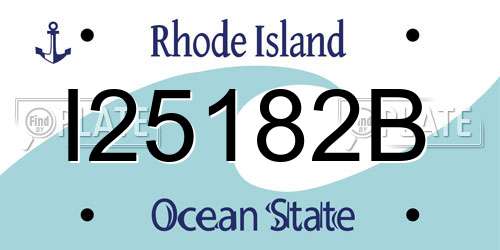 I25182B Rhode Island License Plate