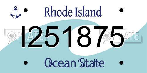 I251875 Rhode Island License Plate