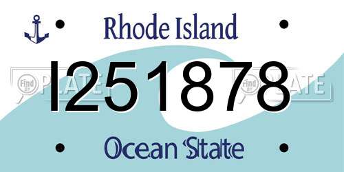 I251878 Rhode Island License Plate