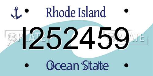 I252459 Rhode Island License Plate