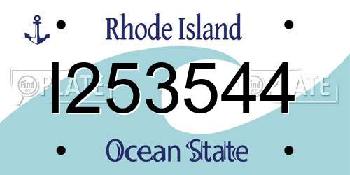 I253544 Rhode Island License Plate