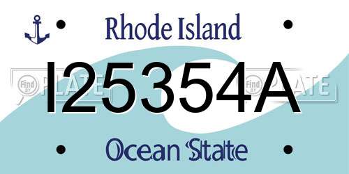 I25354A Rhode Island License Plate