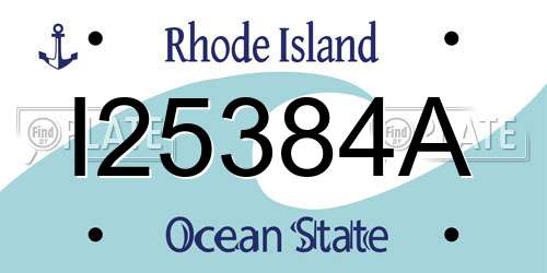 I25384A Rhode Island License Plate
