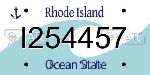 I254457 Rhode Island License Plate