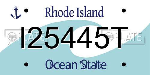 I25445T Rhode Island License Plate