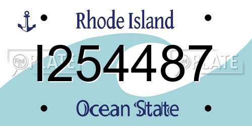 I254487 Rhode Island License Plate