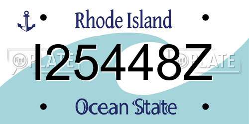 I25448Z Rhode Island License Plate