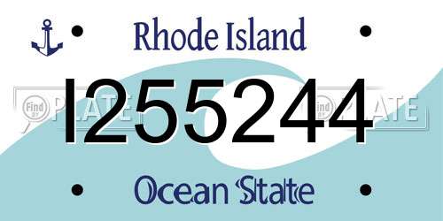 I255244 Rhode Island License Plate
