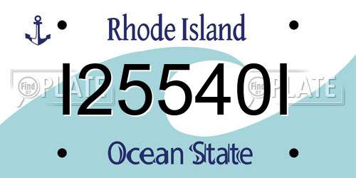 I25540I Rhode Island License Plate