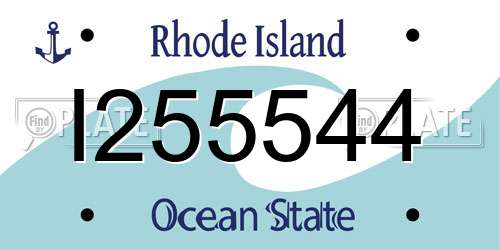 I255544 Rhode Island License Plate