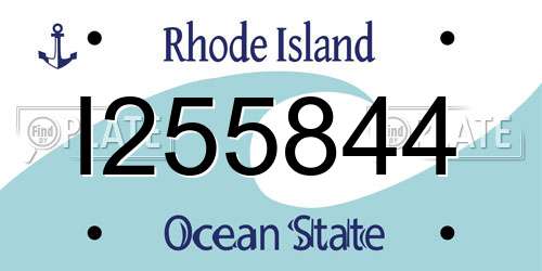 I255844 Rhode Island License Plate