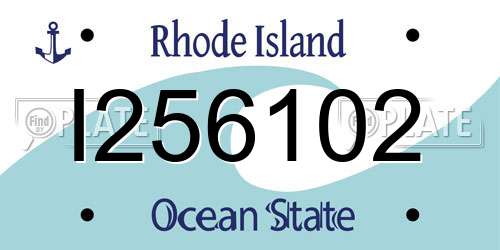 I256102 Rhode Island License Plate
