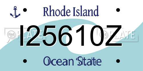 I25610Z Rhode Island License Plate