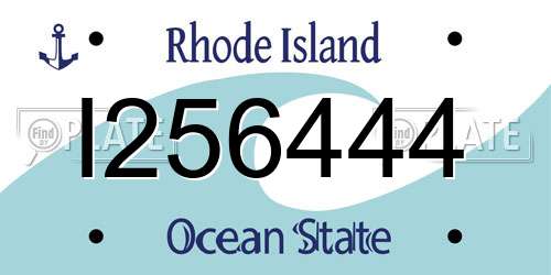 I256444 Rhode Island License Plate
