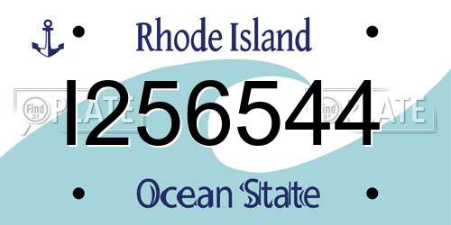 I256544 Rhode Island License Plate