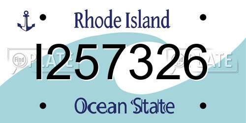 I257326 Rhode Island License Plate