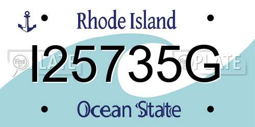 I25735G Rhode Island License Plate
