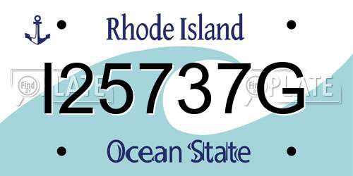 I25737G Rhode Island License Plate