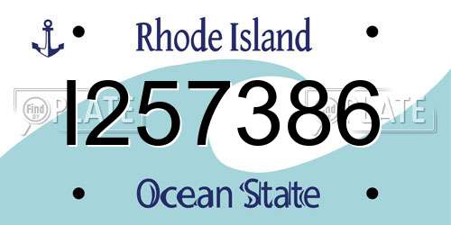I257386 Rhode Island License Plate
