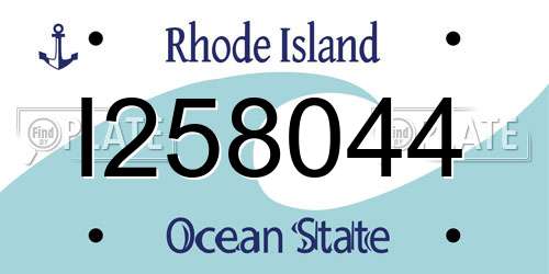 I258044 Rhode Island License Plate