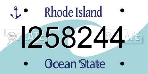 I258244 Rhode Island License Plate