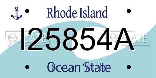 I25854A Rhode Island License Plate