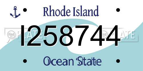 I258744 Rhode Island License Plate