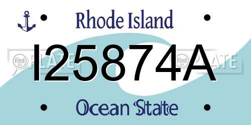 I25874A Rhode Island License Plate