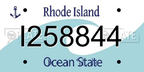 I258844 Rhode Island License Plate