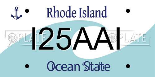 I25AAI Rhode Island License Plate