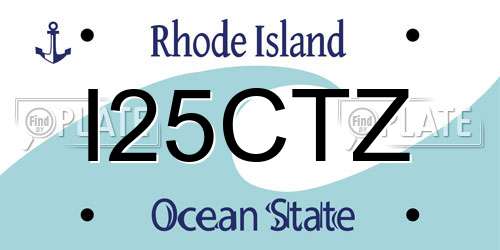 I25CTZ Rhode Island License Plate