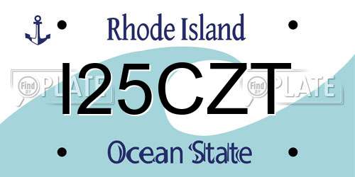 I25CZT Rhode Island License Plate
