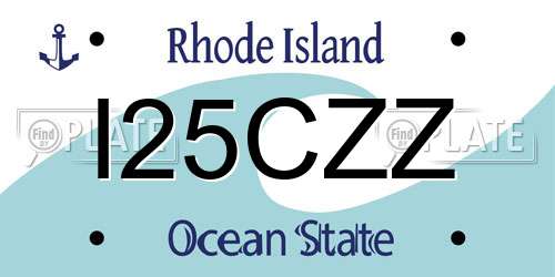 I25CZZ Rhode Island License Plate