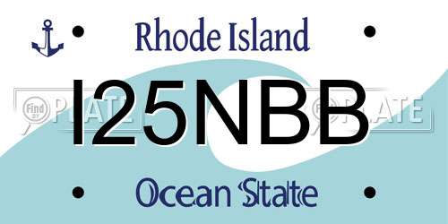 I25NBB Rhode Island License Plate