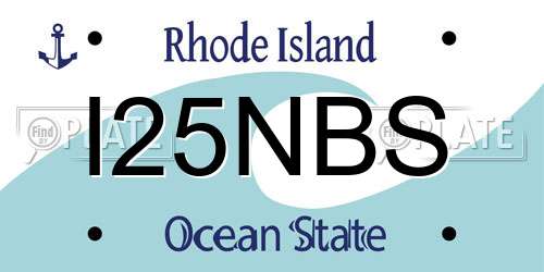I25NBS Rhode Island License Plate