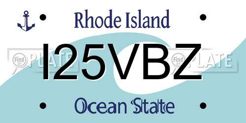 I25VBZ Rhode Island License Plate