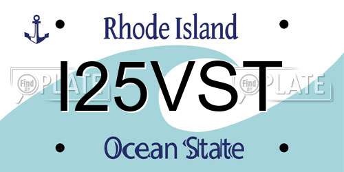 I25VST Rhode Island License Plate