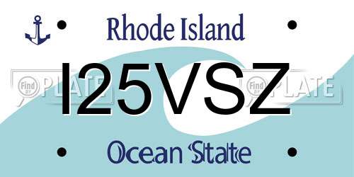 I25VSZ Rhode Island License Plate