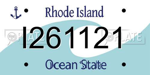 I261121 Rhode Island License Plate